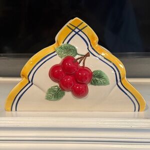 Department 56 Ceramic Holder with Red Cherries